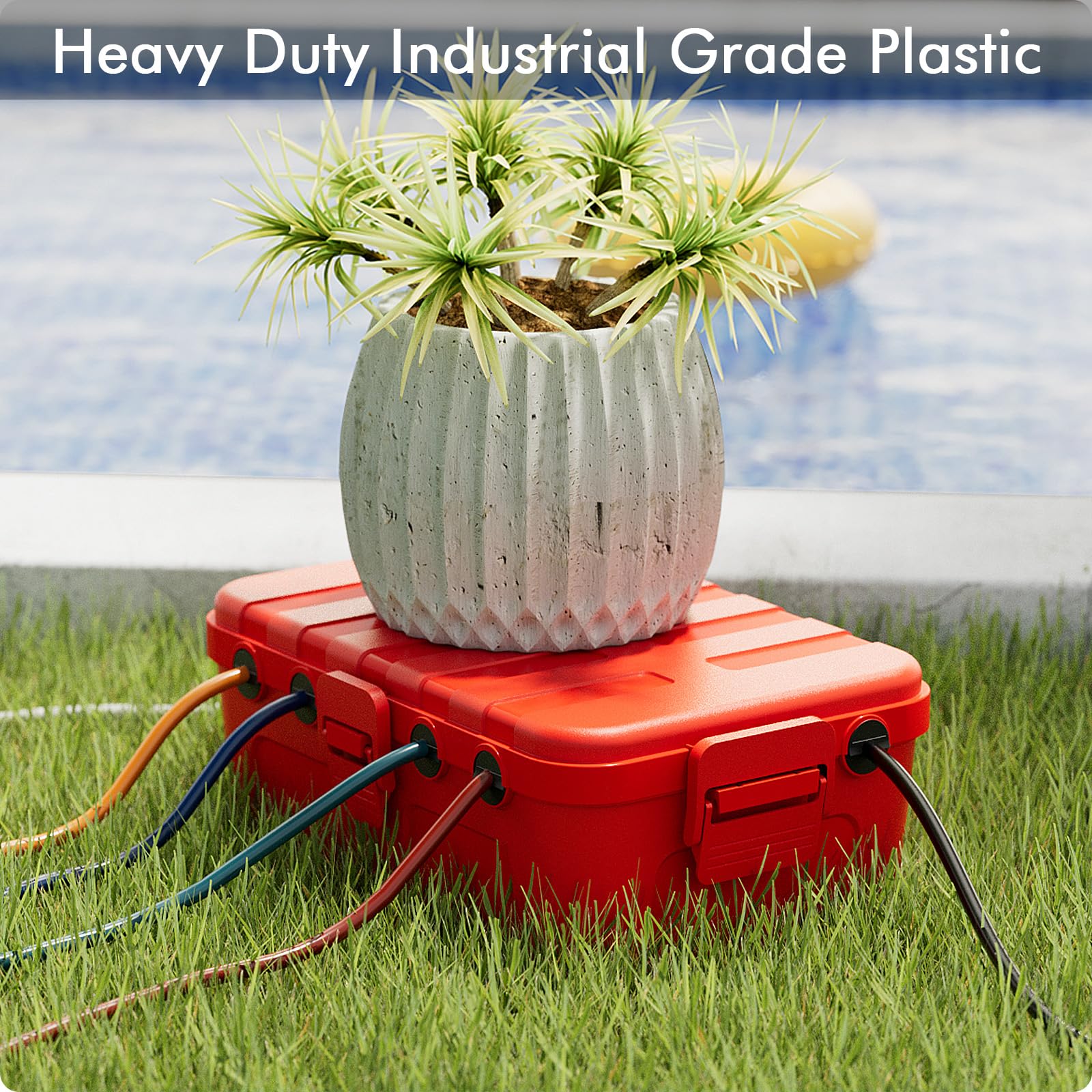 RESTMO Extra Large Waterproof Electrical Box, IP54 Weatherproof Outdoor Outlet Cover, Protect Outlet, Plug, Timer, Power Strip (Not Included), Holiday Light Decoration, 32 x 22 x 13 cm, Black