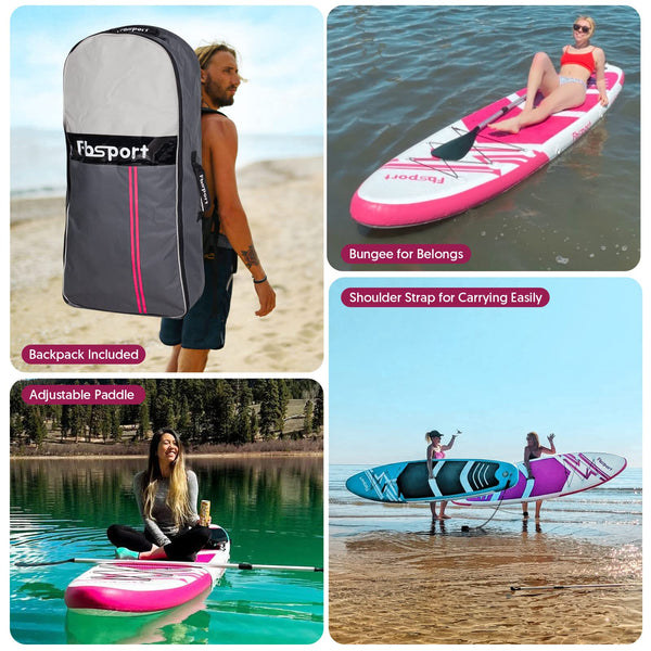 FBSPORT Inflatable Stand Up Paddle Boards,SUP Board,6" Thick Stand Up Paddle Boarding,Paddling Board for Youth & Adult,Surfboard,SUP with Adjustable Paddle/Backpack/Pump/Removable Fin