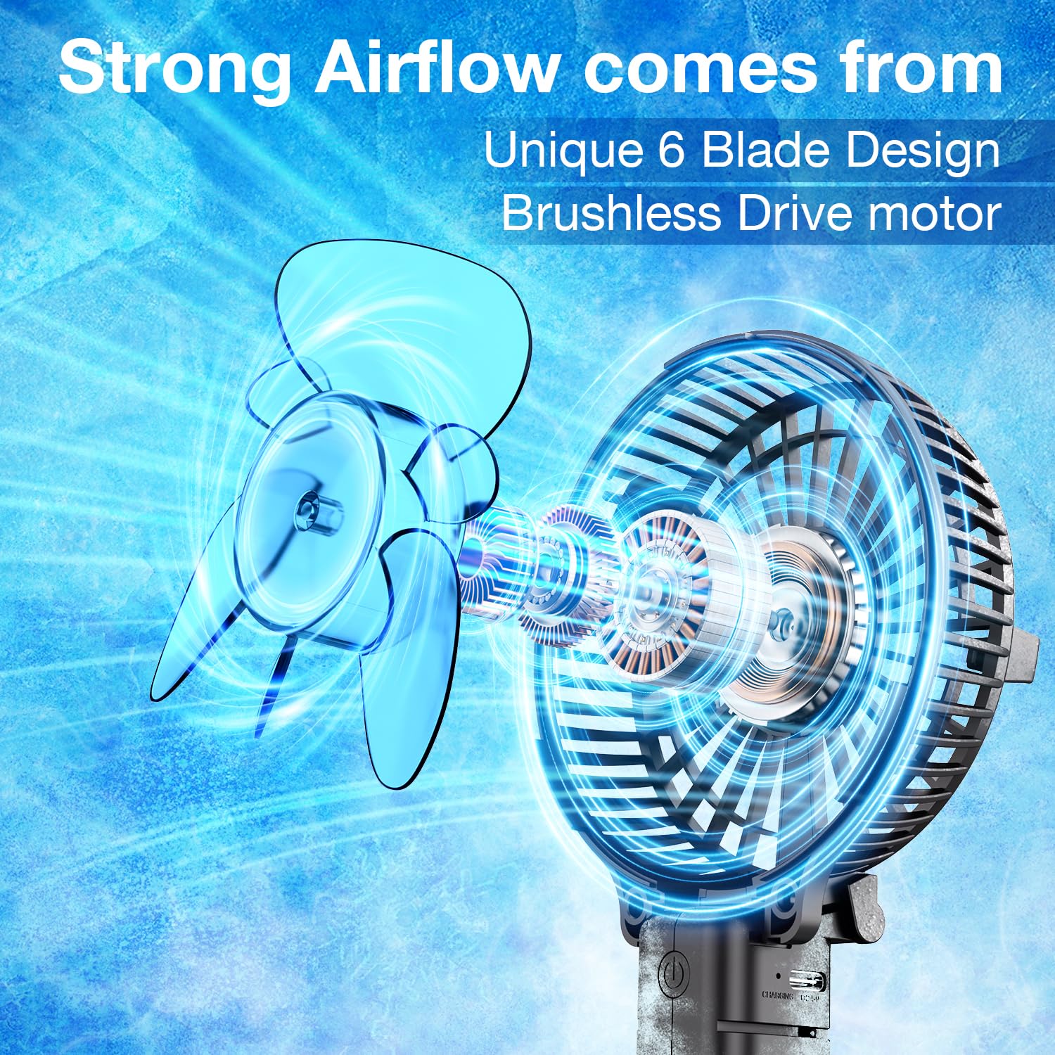 VersionTech Hand Held Fan,Portable Handheld USB Rechargeable Fans with 3 Speeds,Battery Operated Electric Powered Mini Foldable Desk Desktop Fans for Home Office Ceiling Travel Black