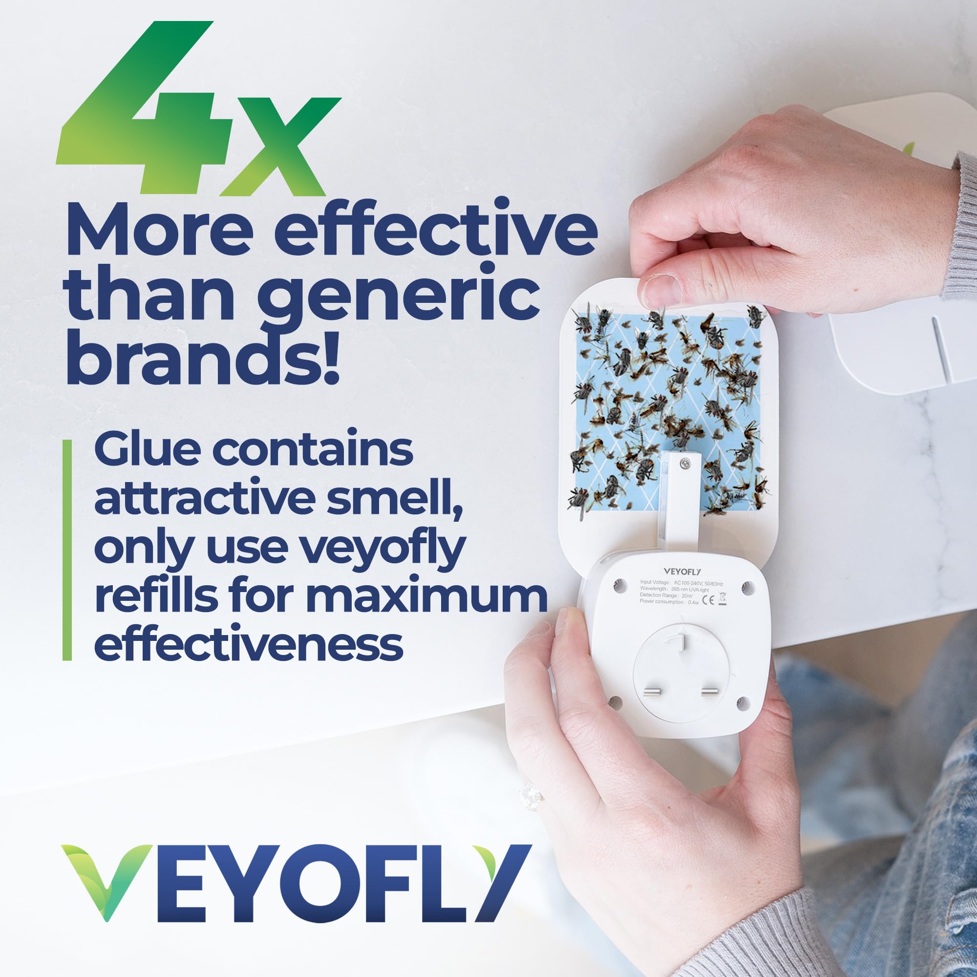 Fly Catcher Indoor, Fly Trap Indoor, (4 Device + 12 Refills) Fruit Fly Traps for Indoors, Gnat Traps for House Indoor, Bug Killer, Fly Trap, Plug in