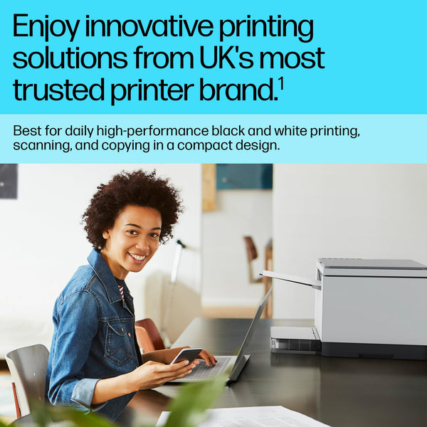 HP LaserJet M234dw Wireless Black & White Multi-function Printer | 1 Year Limited Warranty | 2-sided printing | Dual-band WI-FI with self-reset | 150-sheet input tray | HP Auto-On/ Off technology
