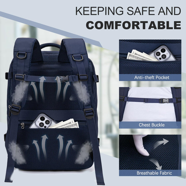 for Easyjet Cabin Bag 45x36x20, Travel Backpack with TSA Approved Clear Bag, Carry-ons Cabin Backpack for Travelling Underseat Cabin Bag Laptop Backpacks Luggage Set