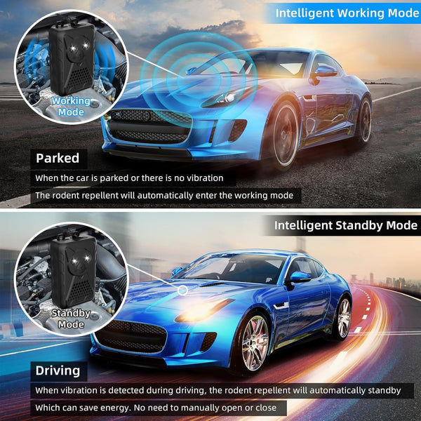 Rodent Repeller Ultrasonic Under Hood,Repeller to Keep Pine Martens,Anti-Martor Repellent,Pest Mouse Repeller for Car,Garage,Warehouse,Rat Rodent Pest Animal Deterrent for Vehicle Protection Indoor