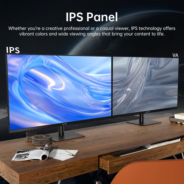 KTC Flat 32 Inch Monitor, QHD 1440P 2K@100Hz IPS Large Computer Monitor, Ultra Thin Bezels, Anti-Blue Light, HDR10, 103% sRGB, 86% DCI-P3, 350 Nits, 3ms MPRT, Adaptive Sync for Working and Gaming