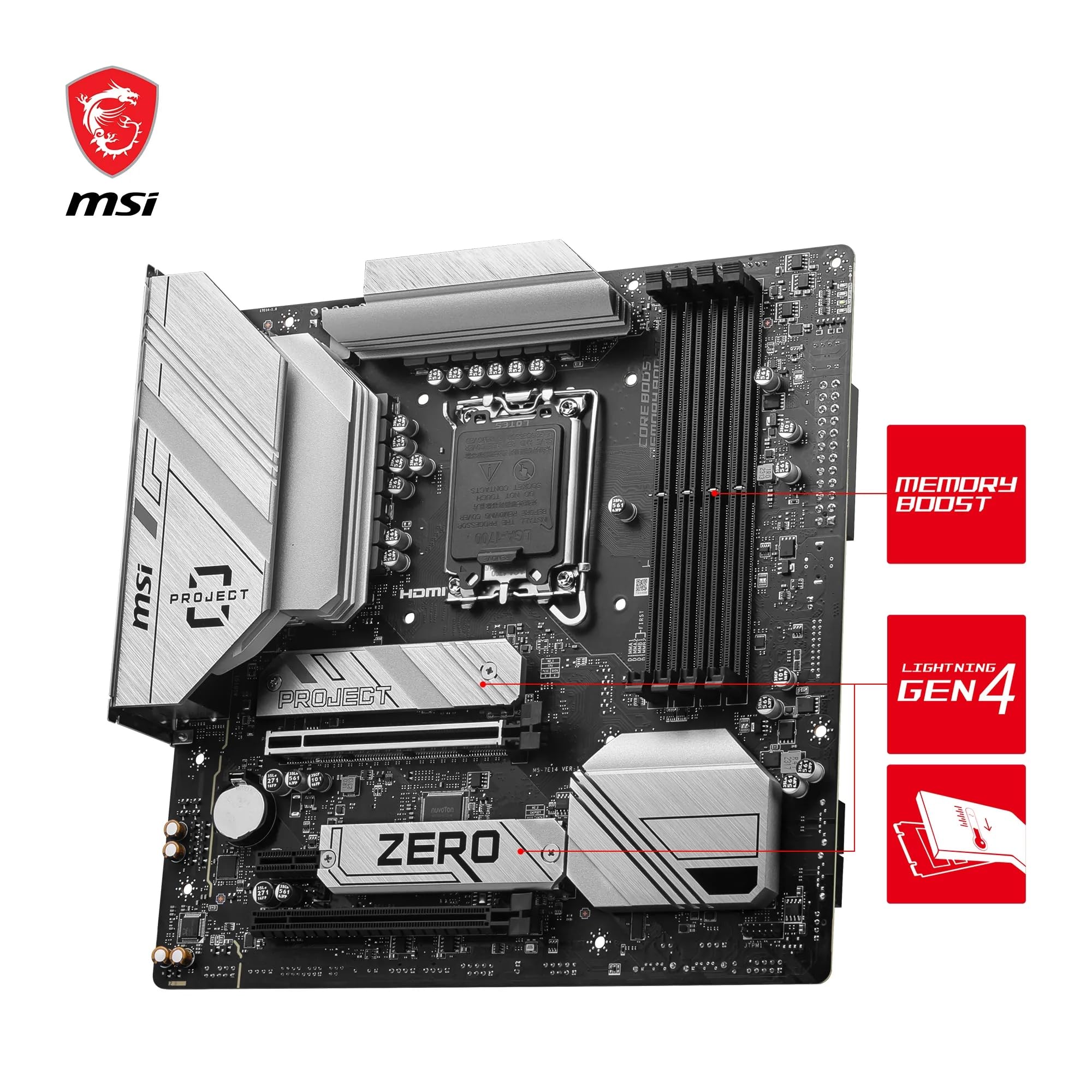 MSI B760 GAMING PLUS WIFI DDR4 Motherboard, ATX - Supports Intel 14th, 13th & 12th Gen Core Processors, LGA 1700 - DDR4 Memory Boost 5333+MHz/OC, 1x PCIe 4.0 x16, 2 x M.2 Gen4, 2.5G LAN, Wi-Fi 6E