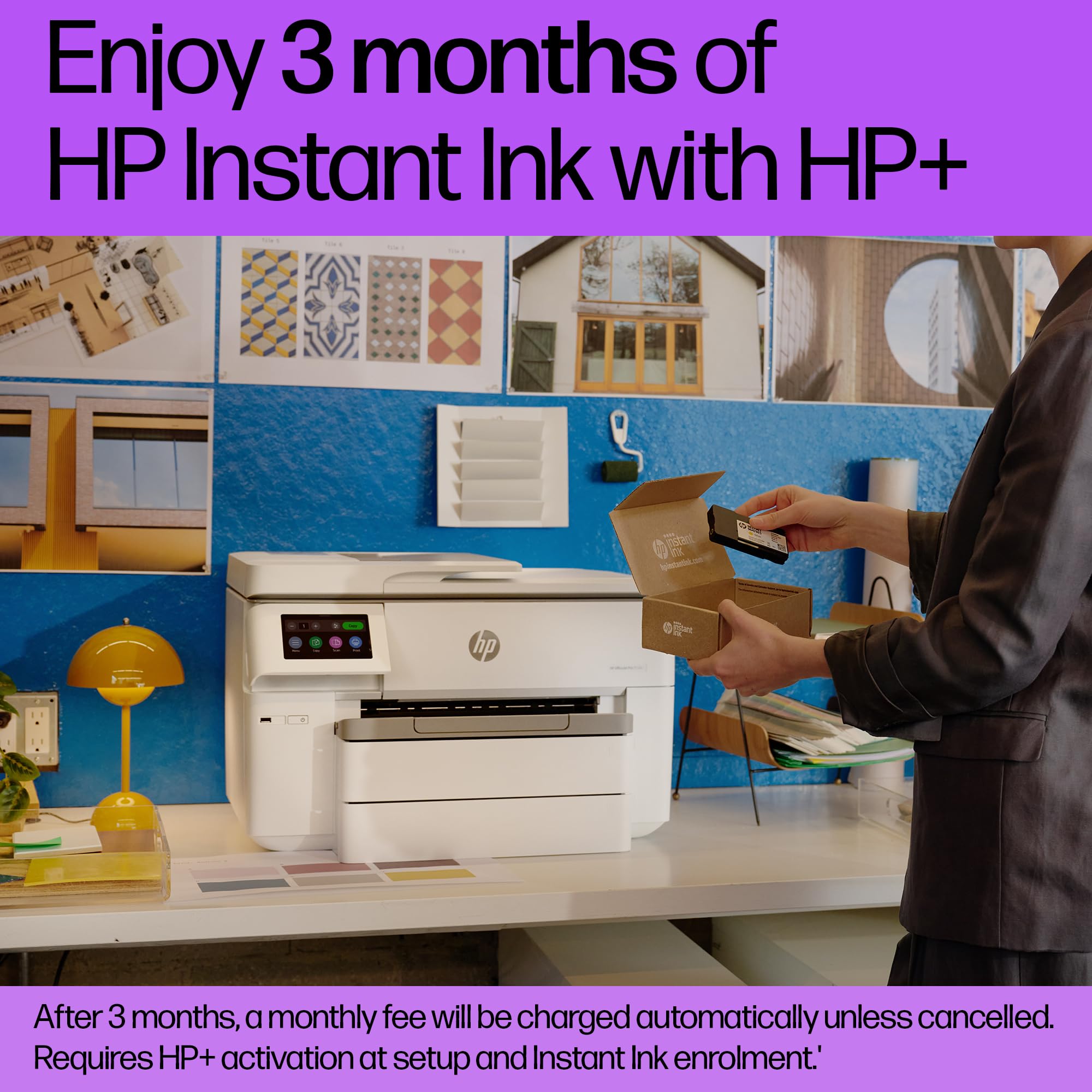 HP OfficeJet Pro 9730e All-in-One Printer | Colour | for Small Office | Wireless | Print, Scan, Copy, ADF | Up To A3 | 2 Tray | 6 months free Instant Ink limited time only