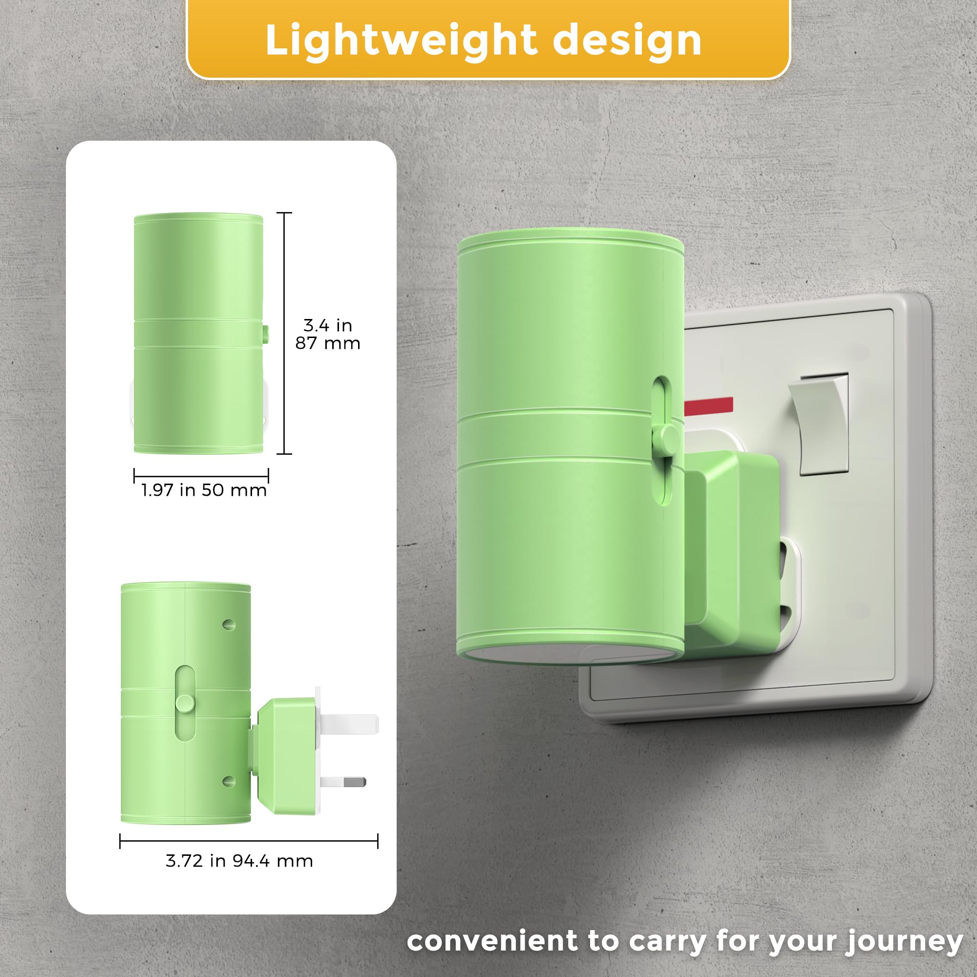 LOHAS-LED Night Light Plug In Wall,1 Pack, Modern Night Light with Dusk to Dawn Sensor, Adjustable Brightness 0-100LM, 3000K Warm White, Dimmable Night Light for Hallway Bathroom Bedroom Stair Toddler