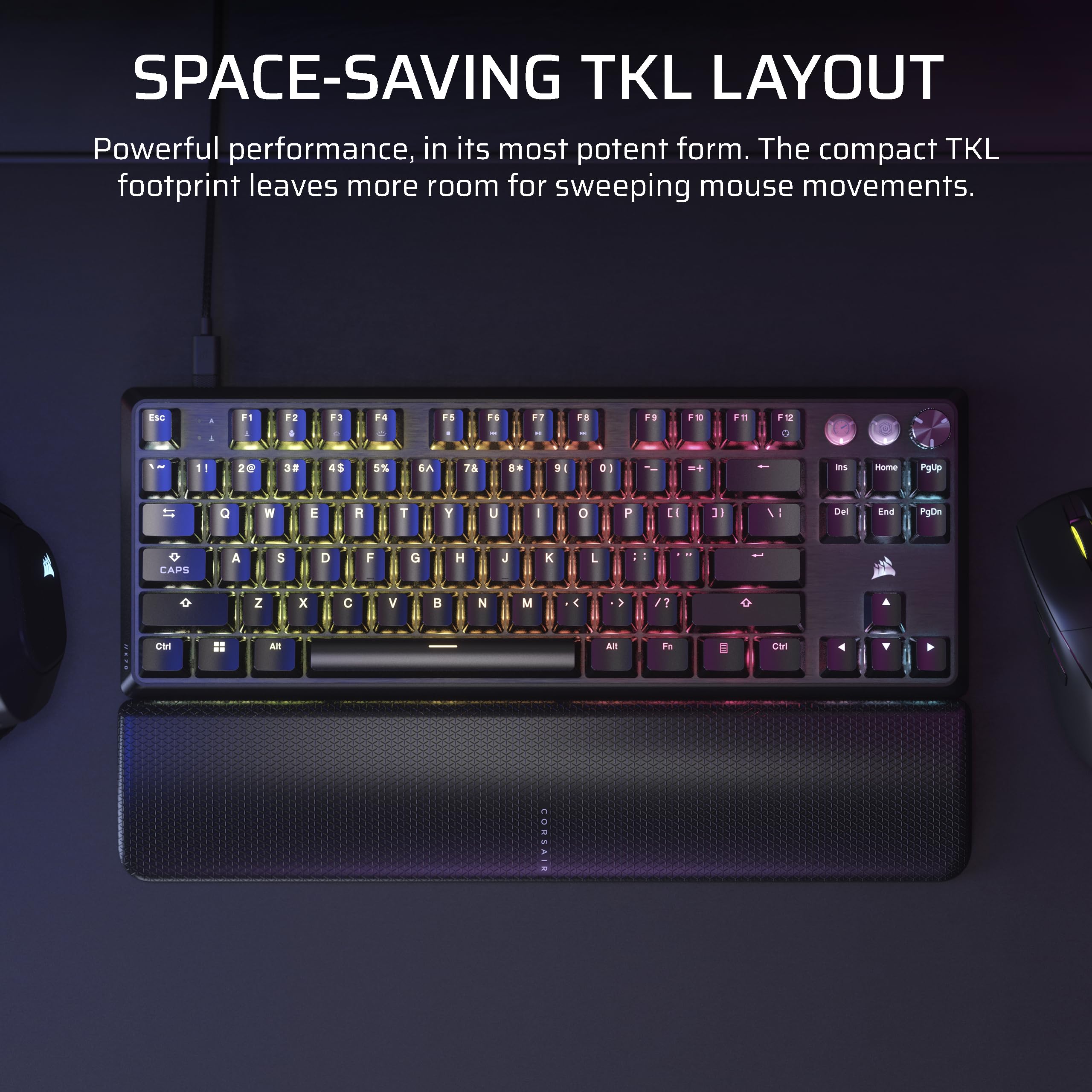CORSAIR K70 MAX RGB Magnetic Mechanical Wired Gaming Keyboard – MGX Adjustable Switches, Simultaneous SOCD and Rapid Trigger, PBT Double-Shot Keycaps, Sound Dampening, 8000Hz Polling, QWERTY UK, Black