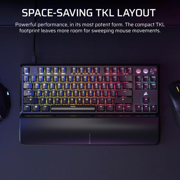 CORSAIR K70 MAX RGB Magnetic Mechanical Wired Gaming Keyboard – MGX Adjustable Switches, Simultaneous SOCD and Rapid Trigger, PBT Double-Shot Keycaps, Sound Dampening, 8000Hz Polling, QWERTY UK, Black