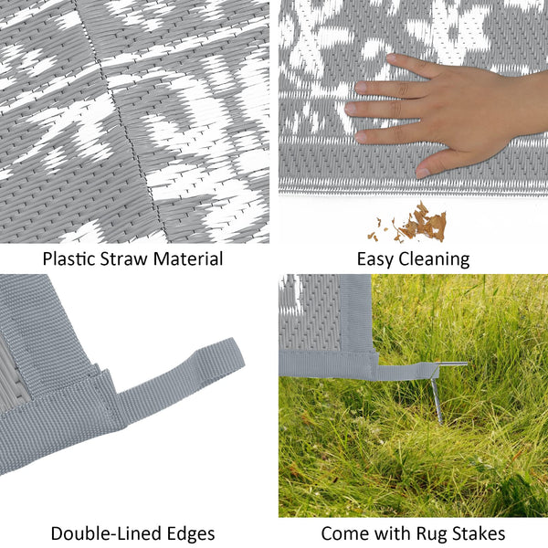 Enyhom Extra Large Outdoor Area Rugs 180 x 270 cm, Waterproof Durable Garden Rug Reversible Camping Rugs Outdoor Patio Rug for