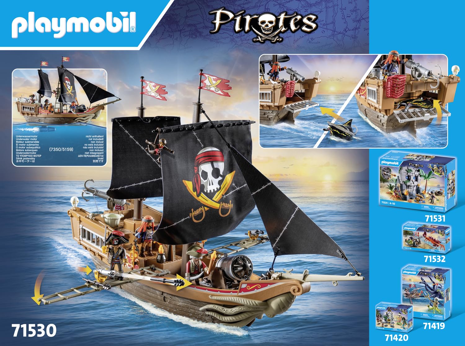 Large Pirate Ship with Crew