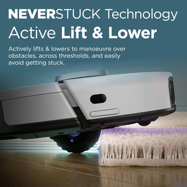 Shark PowerDetect Robot Vacuum with 60-Day Self-emptying Base - Anti-odour - For Carpets, Hard Floors and Pet Hair - 3D LiDAR Navigation - Wi-Fi / App - Odour Cartridge and 2 Brushes Incl. - Black