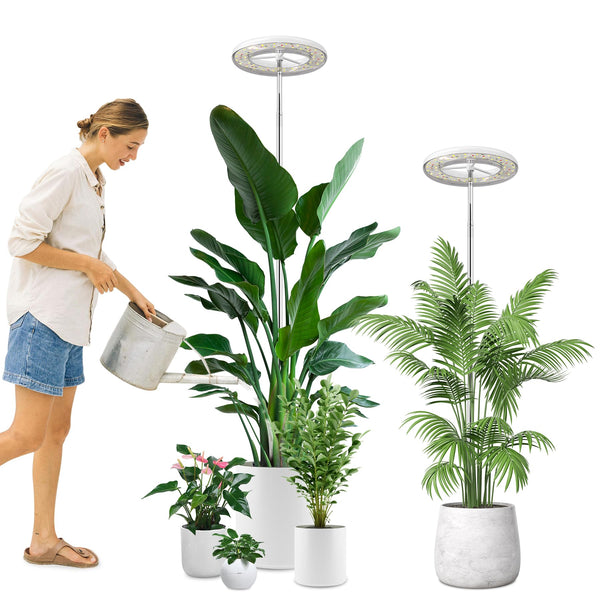 YUYMIKA Grow Lights for Indoor Plants, 72LED Full Spectrum Growing Lamp for Indoor Plants, 10 Brightness, 3/9/12Hrs Timer, 30~160CM Adjustable