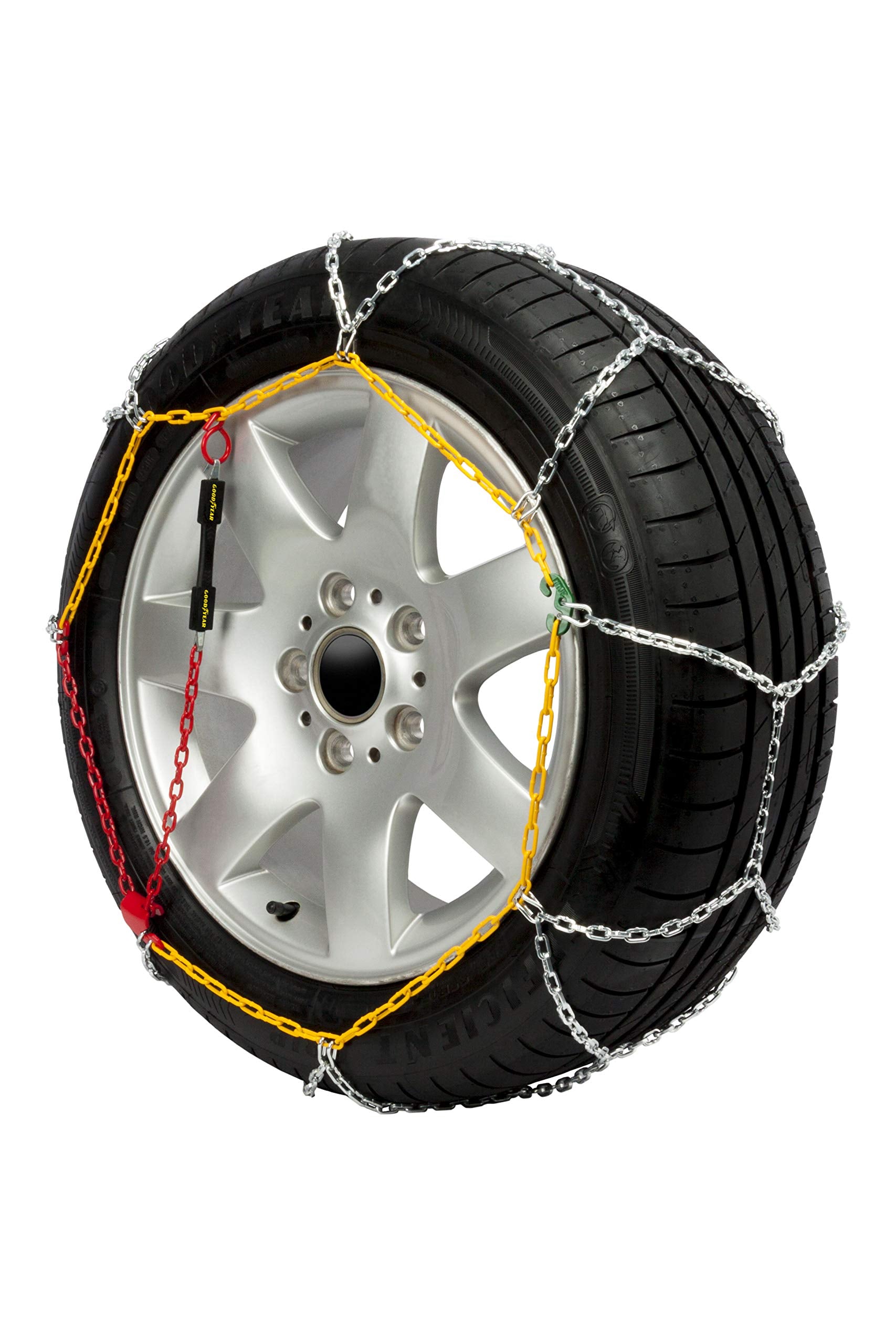 Goodyear Set of 2 x 9 mm Metallic Car Snow Chains Size 110 with Automatic Tensioner