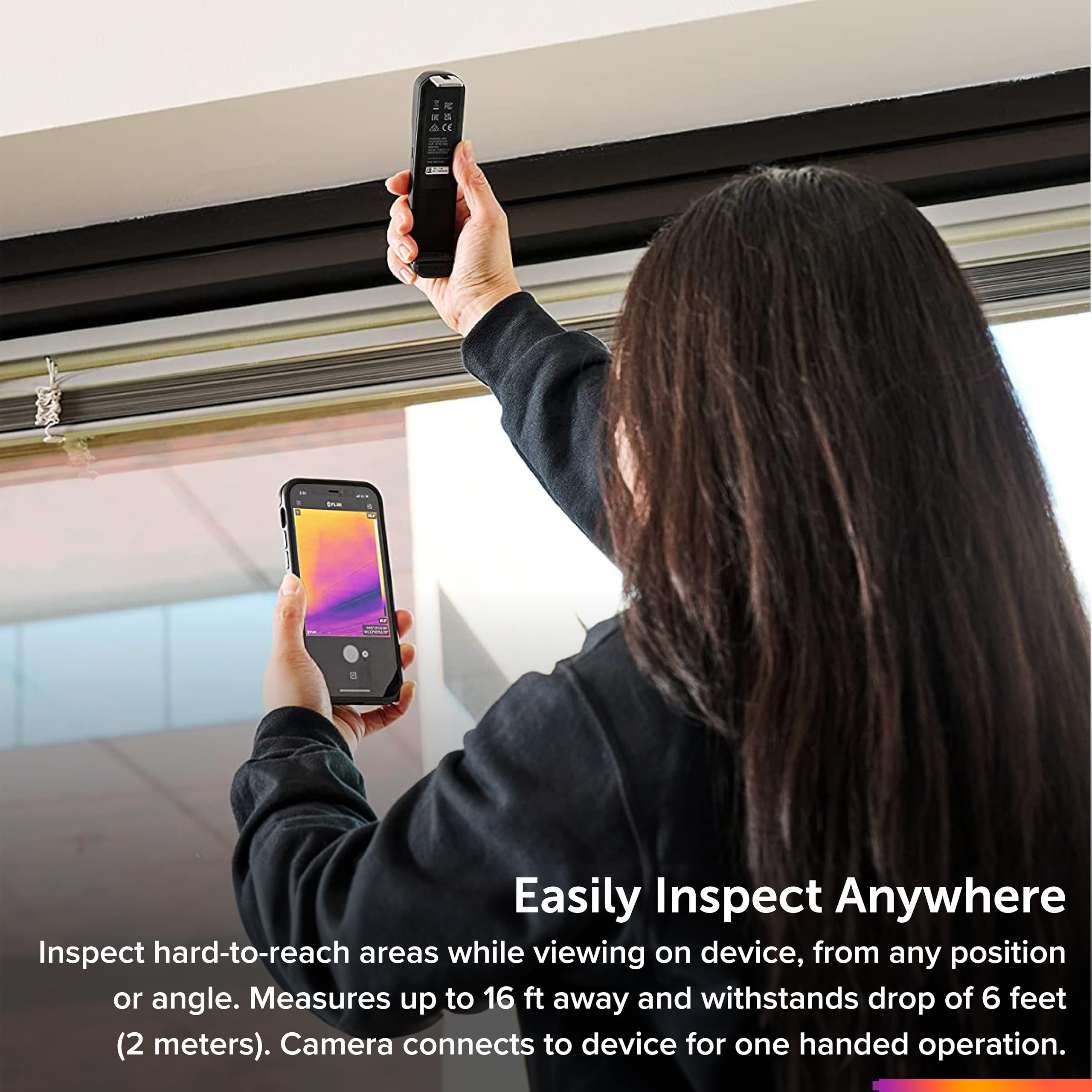 FLIR EDGE - Wireless Bluetooth Thermal Imaging Camera for Smartphones, Compatible with all iOS and Android devices: Use for home inspection, HVAC, automotive, machine industries and more