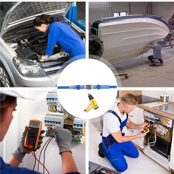 Kuject Heat-Shrink Tubing Set - 200 Pieces, Waterproof & Crimp Connector for Automotive, Marine & Boat