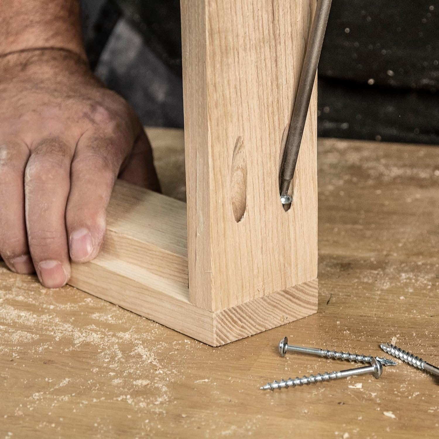 Trend Twin Pocket Hole Jig with HSS Drill Bit & Depth Setting Collar, Square Drive Bit & Pocket Hole Screws Selection, PH/JIG/C