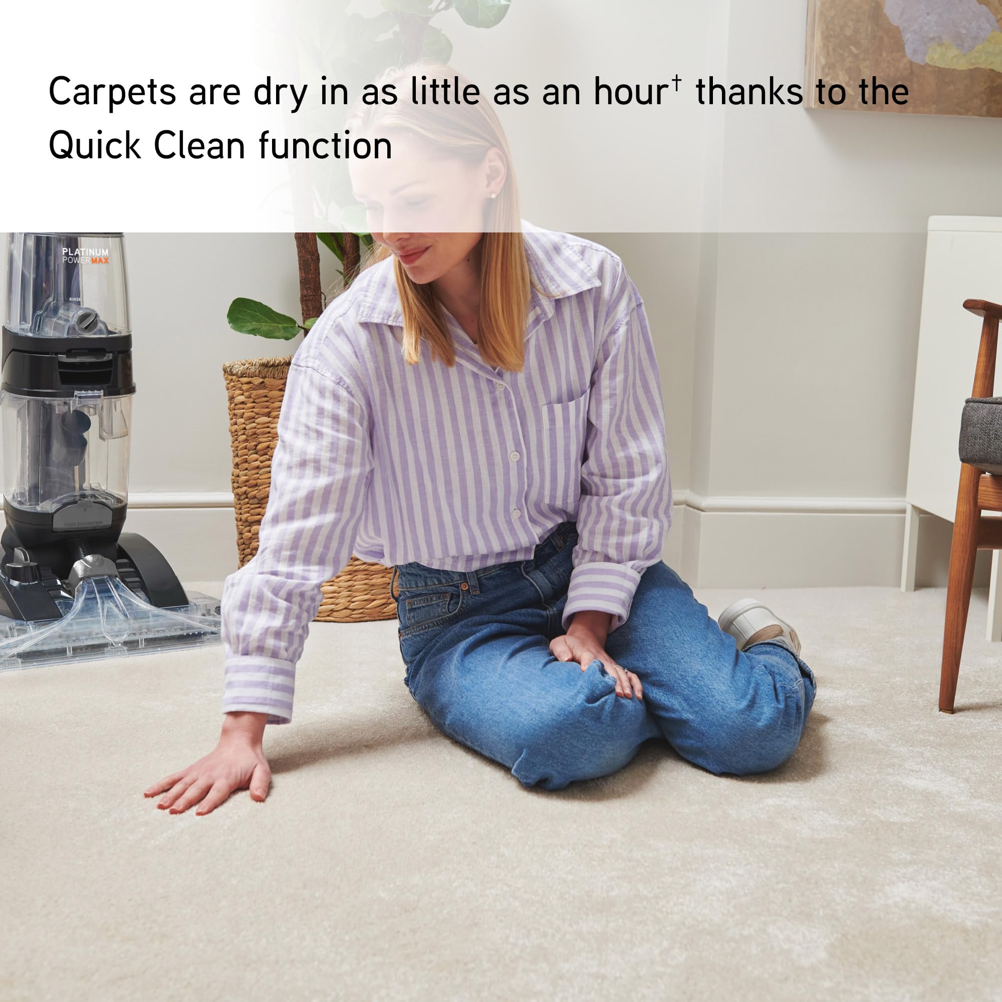 Vax Platinum Power Max Carpet Cleaner, Removes 93% of Bacteria, Proven to clean better than the leading rental, Black