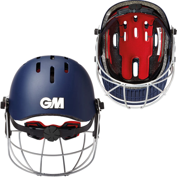 Gunn & Moore GM Purist GEO II Cricket Batting Helmet, BSI Approved, Geodesic Ultra-Strong Grille, Navy, Senior 540 - 590 mm