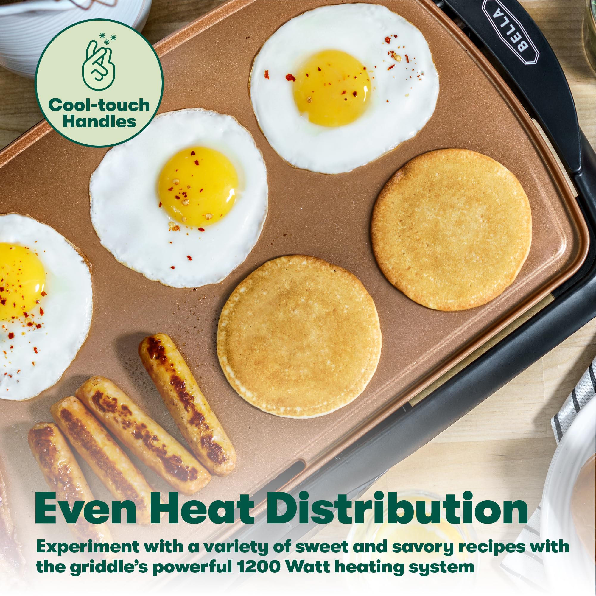 BELLA 17876 Griddle, Aluminium, Black