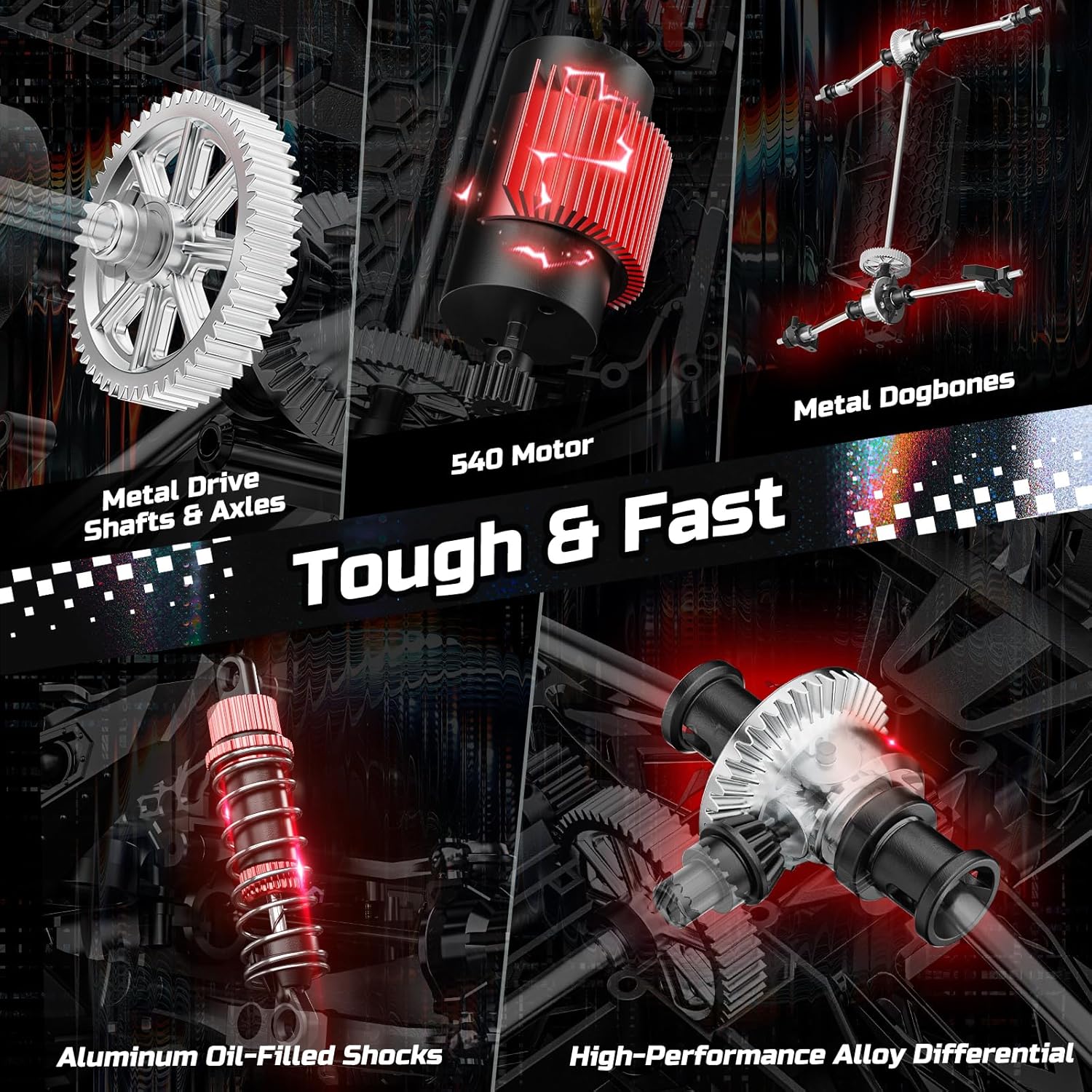 DEERC 1:10 Fast RC Cars for Adults, 4X4 Hobby Remote Control Monster Truck, 48+KM/H, All Terrain High Speed Pink RC Truck Crawler with 2 Modular Batteries, Toy Vehicle Gift for Kids