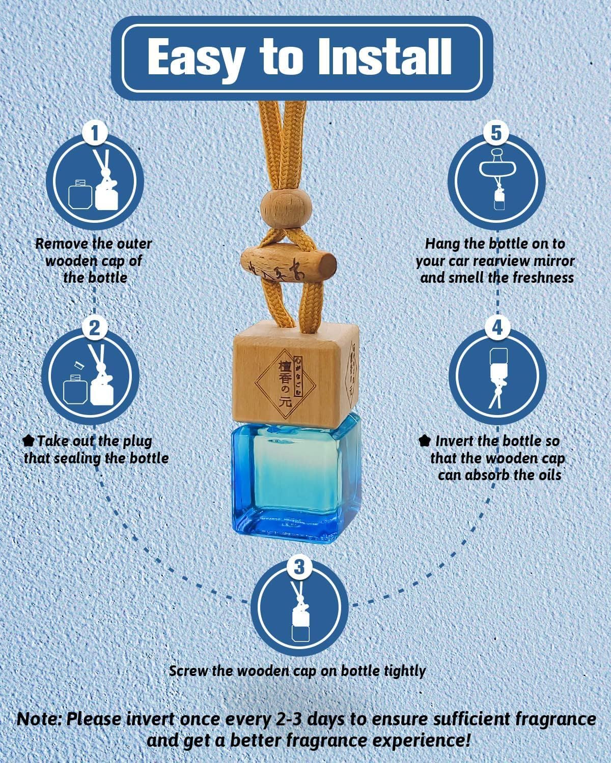 Car Air Fresheners for Men | Air Fresheners with Odour Eliminator Technology | Long Lasting Fragrance Car Accessories for Men | Strong Scents Perfume Diffusers (10ml Dark Night)