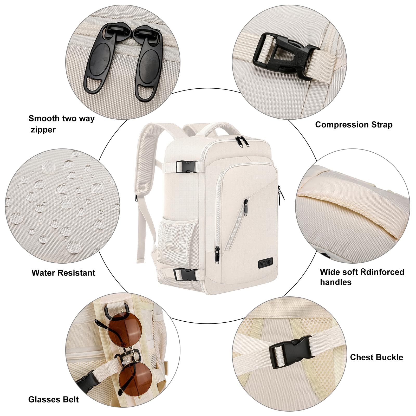 Cabin Bags 40x20x25 for Ryanair Underseat 20L Small Travel Hand Luggage Backpack Carry-ons Bag Cabin Size for Airplanes Flight Bag Travel Rucksack Fit 14 Inch Laptop with USB Charging Port-Black