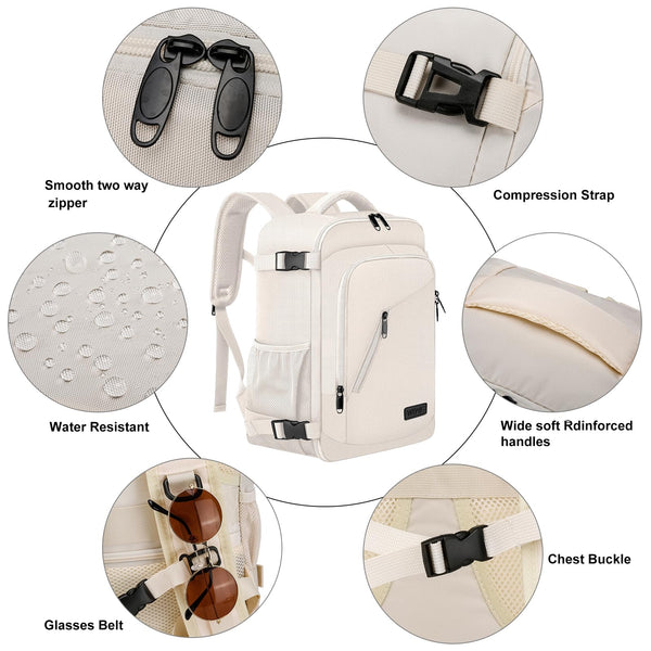 Cabin Bags 40x20x25 for Ryanair Underseat 20L Small Travel Hand Luggage Backpack Carry-ons Bag Cabin Size for Airplanes Flight Bag Travel Rucksack Fit 14 Inch Laptop with USB Charging Port-Black