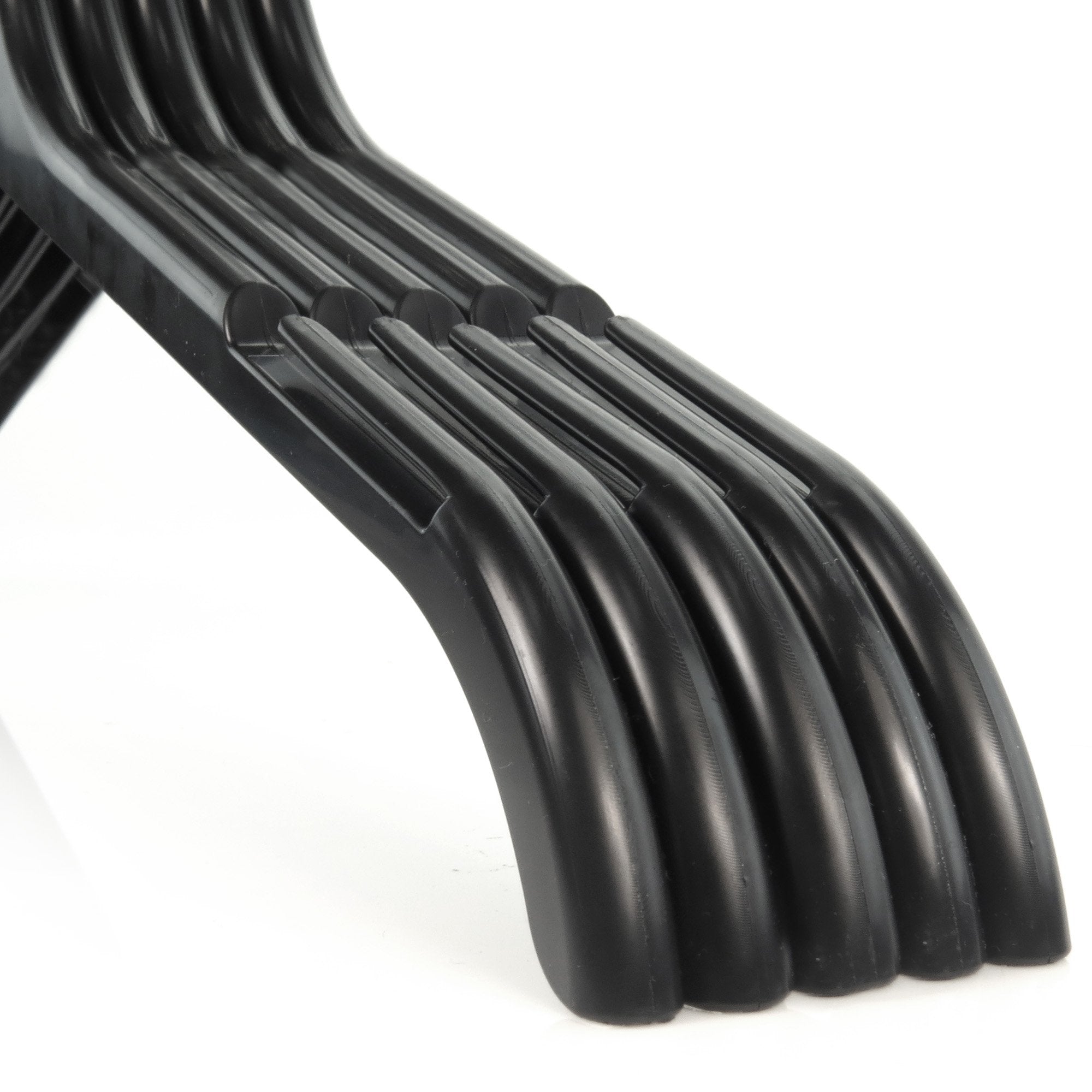 HANGERWORLD 120 Pack Strong Black Plastic Garment Coat Hangers for Clothes with Notches - All Purpose 43cm (17") (One Size, 120, count)