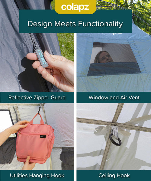 Colapz USB Rechargeable Camping Shower - Portable Shower for Dogs - High Pressure Jet Wash for Bikes - 1 Shower Head - 1 Jet Head - Carry Case Included - Campervan Essentials