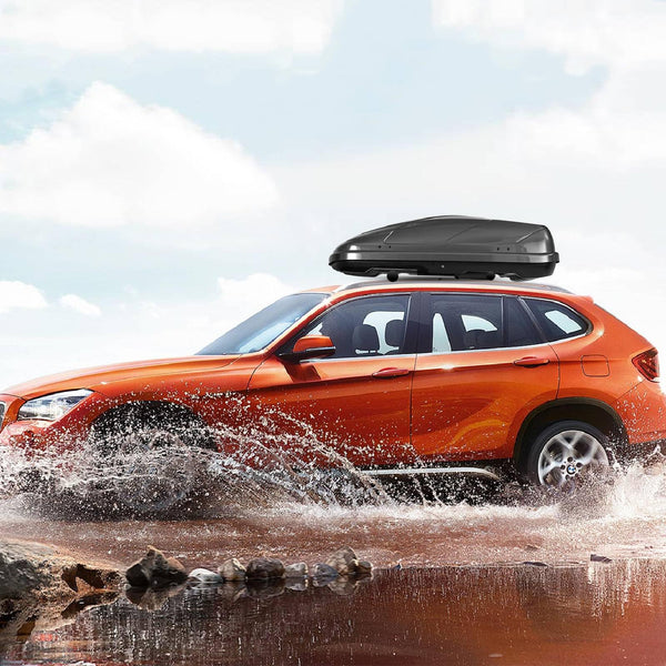 TANGZON Car Roof Box, 400L Extra-Large Car Top Roofbox with Dual Side Opening, Waterproof Hard Rooftop Cargo Carrier Storage Box for Tents Bags Luggage, Fits Most Cars (Black)