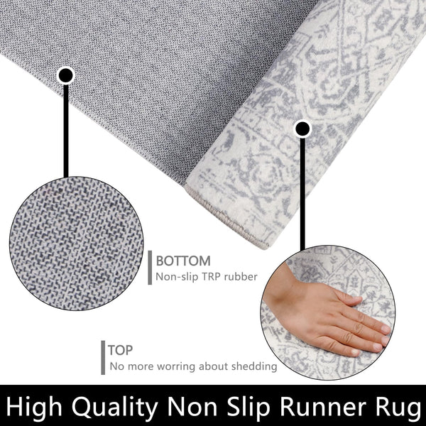 Famibay Hallway Runner 60x300cm Runner Rugs Non Slip Extra Long Carpet Runners Kitchen Rugs Washable Hall Runner Carpet Floor Mat for Hallway Entryway
