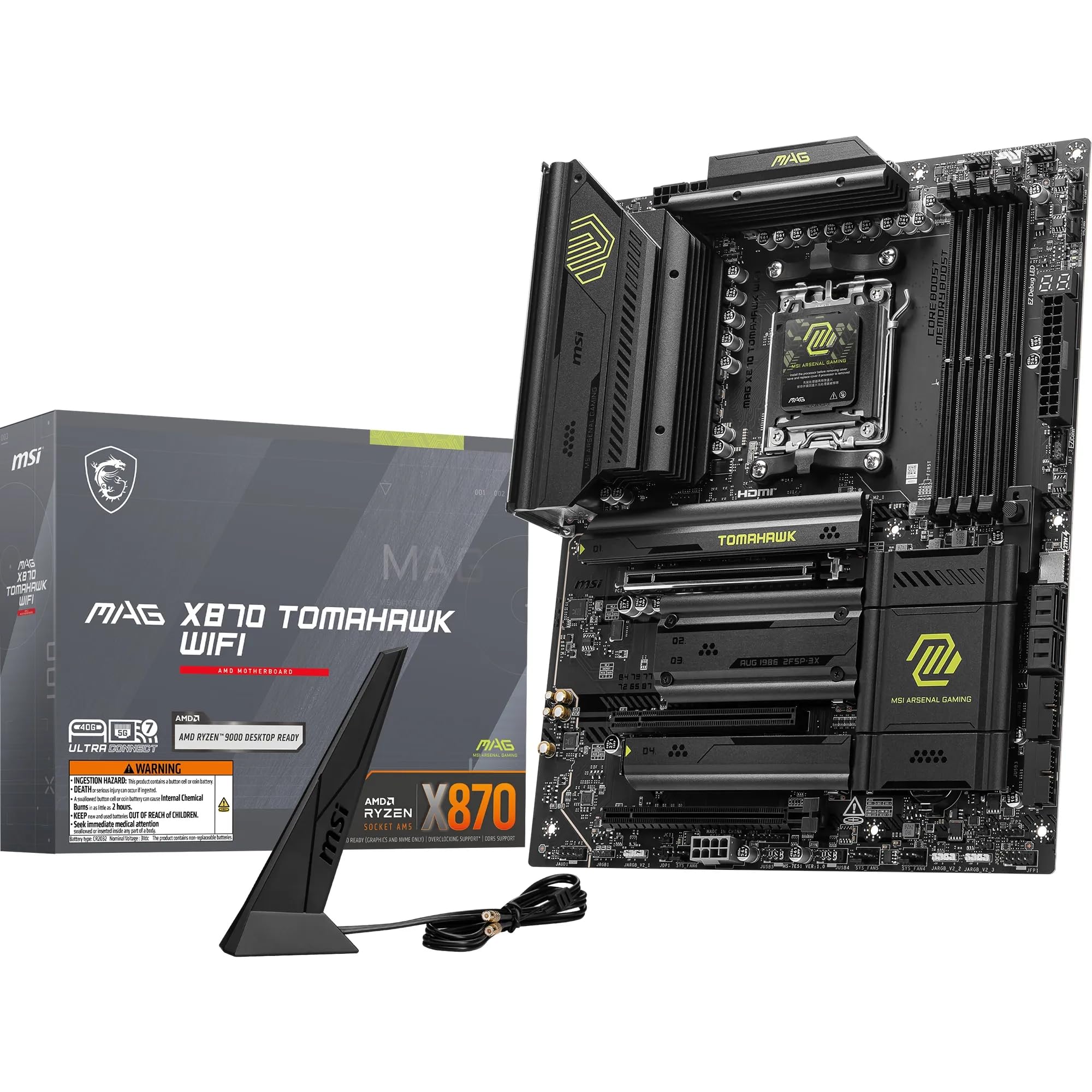 MSI X670E GAMING PLUS WIFI Motherboard, ATX - Supports AMD Ryzen 9000 / 8000 / 7000 Series Processors, AM5 - 80A SPS VRM, DDR5 Memory Boost 7800+ MHz/OC, PCIe 5.0 x16, M.2 Gen5, Wi-Fi 6E