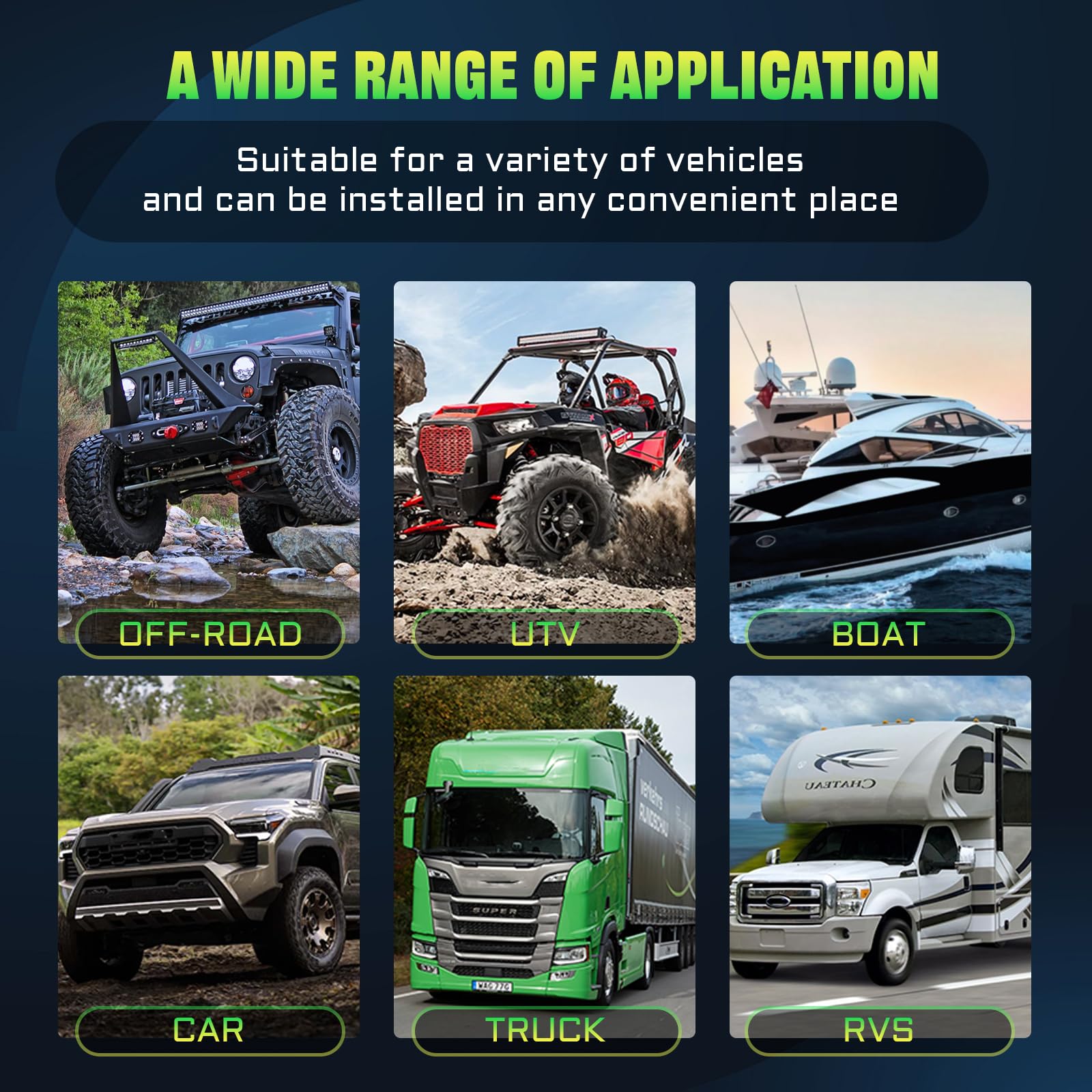 Chelhead RGB 6 Gang Switch Panel with APP Control, Universal Circuit Control Relay System, Multi-Function Bluetooth Remote Switch Panel, Compatible with Truck Boat SUV RV Trailer Marine ATV UTV