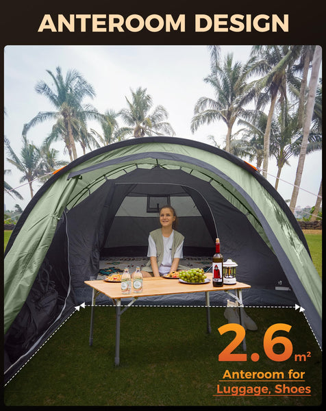 KingCamp Camping Tent for 4 Man, Ultralight Waterproof Dome Tent, Compact and Backpack-Friendly, Ideal Tent for Camping, Trekking and Outdoors