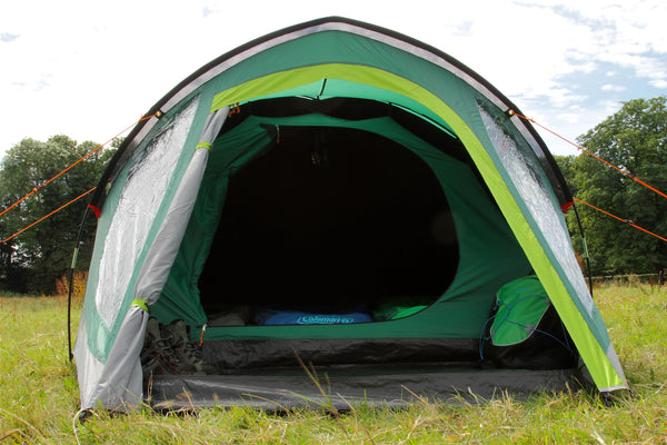 Coleman Kobuk Valley Camping Tent | lightweight 4 Person Igloo Tent with extra dark bedroom | 4 Man Dome Tent with Awning | 100% waterproof WC 4.500