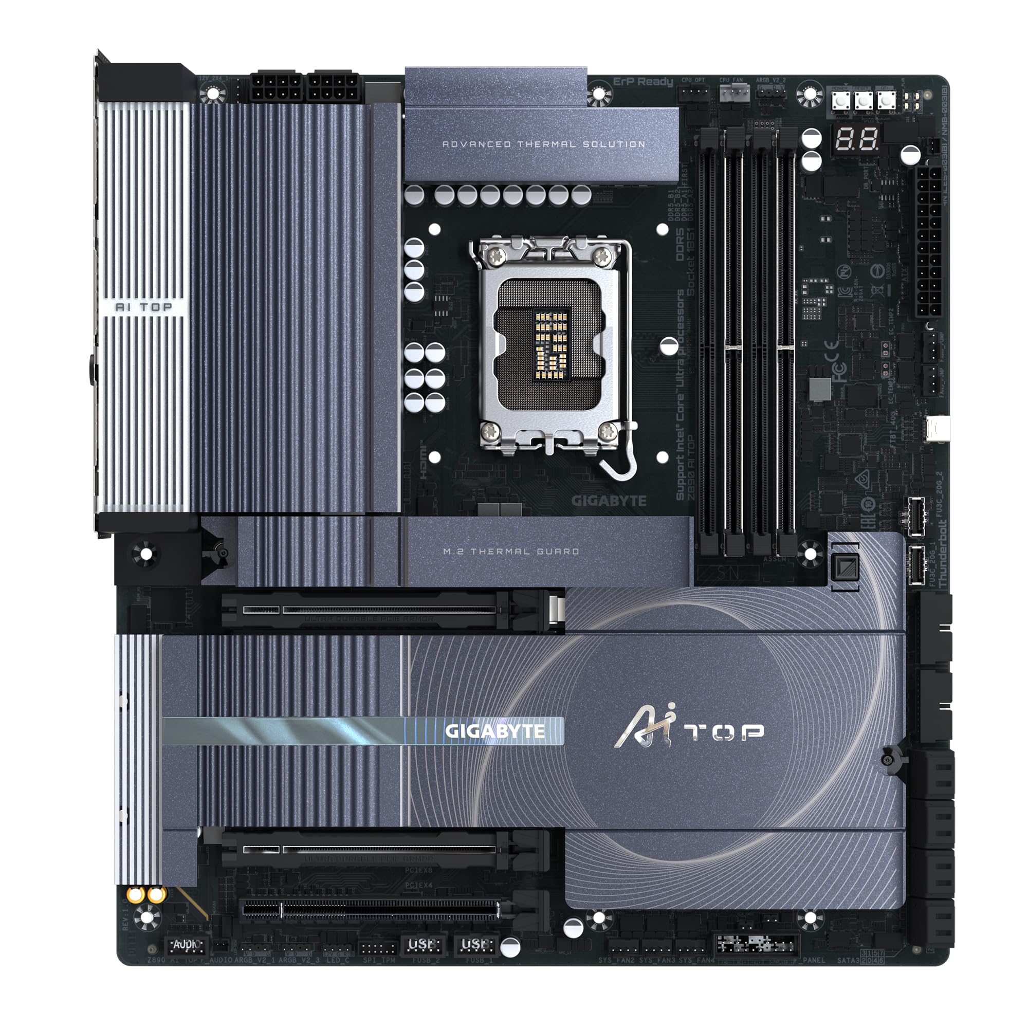 GIGABYTE Z890I AORUS ULTRA Motherboard - Supports Intel Core Ultra (Series 2) CPUs, 8+1+2 phases VRM, up to 8800MHz DDR5 (OC), 1xPCIe 5.0 + 1xPCIe 4.0, Wi-Fi 7, 2.5GbE LAN, Thunderbolt 4