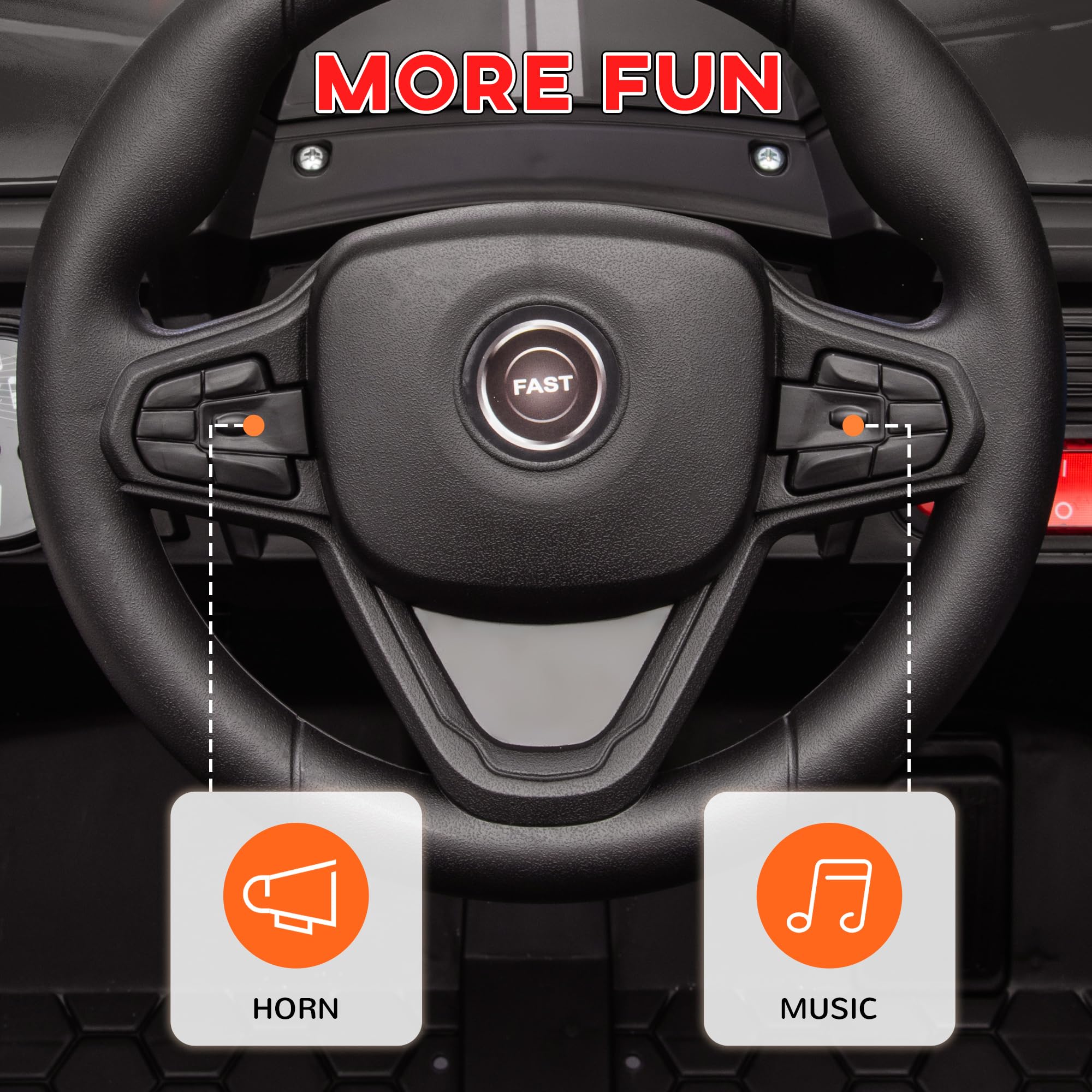 Kids Ride on Car, 12V Battery Powered Electric Truck with Remote Control, 4 Suspension Wheels, Horn, Lights, Music, USB, for Ages 3-5 Years, Pink