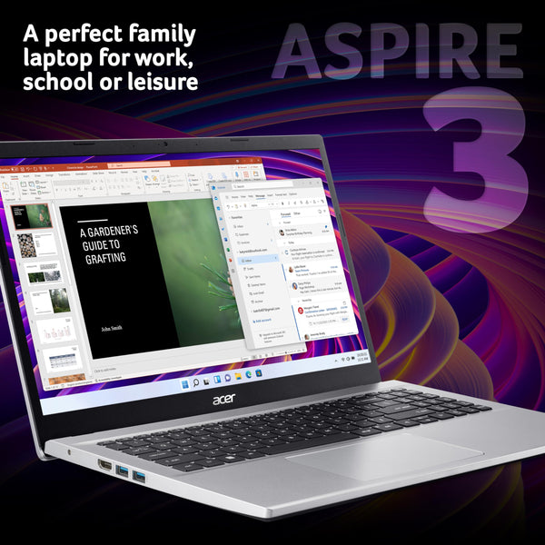 Acer Aspire 3 A315-59 Laptop - Intel Core i5-1235U, 8GB, 256GB SSD, Integrated Graphics, 15.6 Inch Full HD, Windows 11, Silver