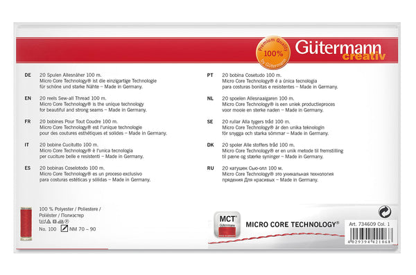 Gutermann Thread Set: Sew-All: 100m: Pack of 20, Assorted