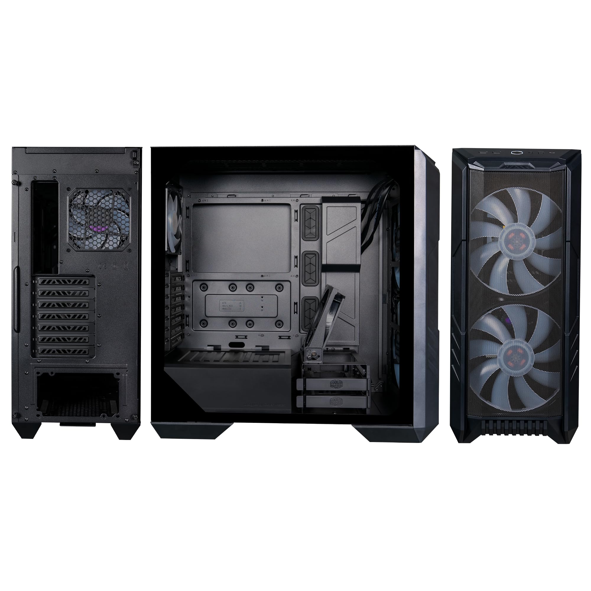 Cooler Master HAF 700 PC Case - Full-Tower, E-ATX Compatible, 5 x Pre-Installed Fans, Rotatable Radiator Bracket, TG Side Panel, Tool-Free Design, ARGB Controller Included