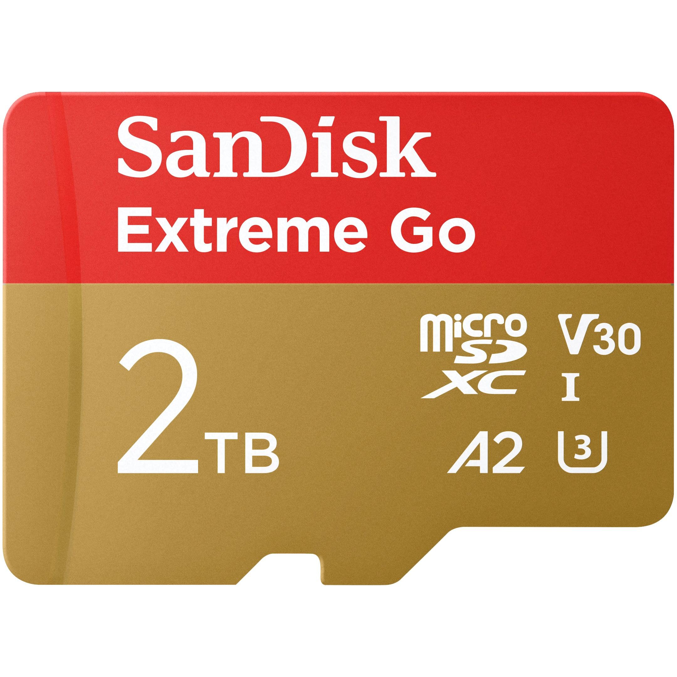 SanDisk 128GB Extreme microSDXC card +SD adapter, microSD card for smartphones, action cameras, drones, V30, up to 190 MB/s, SanDisk QuickFlow Technology, RescuePro Deluxe, UHS-I, 4k, V30, A2, U3