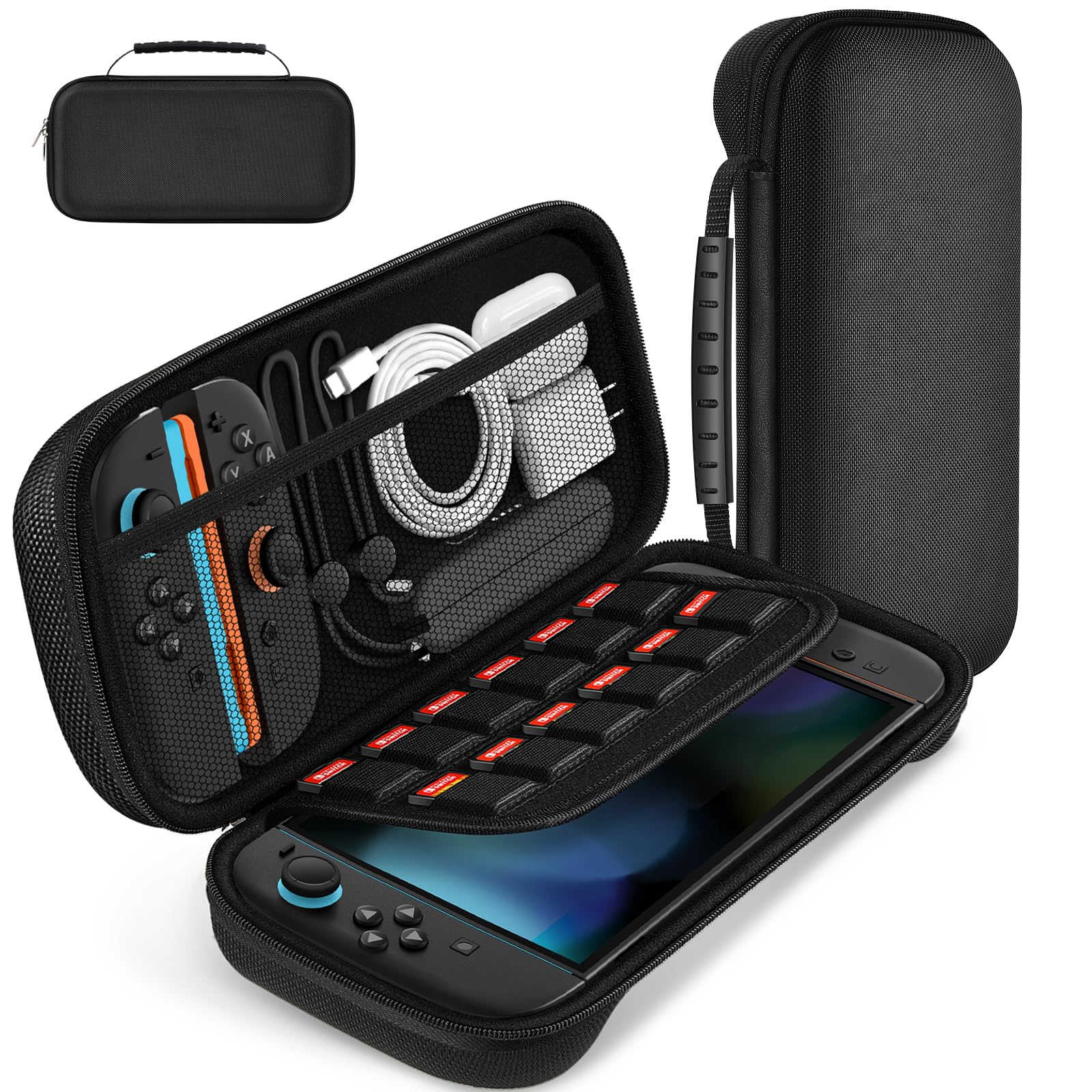 ivoler Carry Case for Nintendo Switch 2 (2025 Model) – Protective Portable Hard Shell Pouch Carrying Travel Game Bag – Black