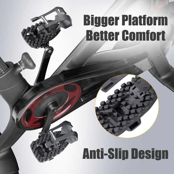 VENZO Bike Bicycle Toe Clips Cage Indoor Exercise Spin Bike Pedal Adapters - Compatible With Peloton Delta Bike Pedals - Convert Look Delta Pedals to