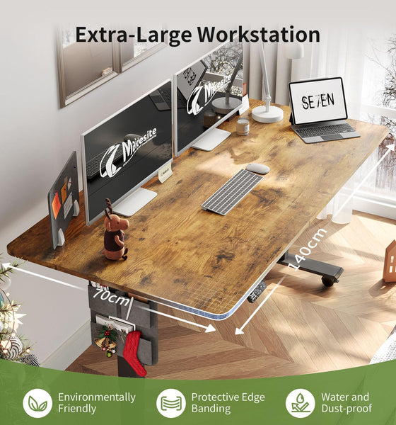 MAIDeSITe Height Adjustable Standing Desk Electric Standing Desk Sit Stand Desk Stand Up Desk with Cable Tray 120 * 60cm Desktop for Home Office