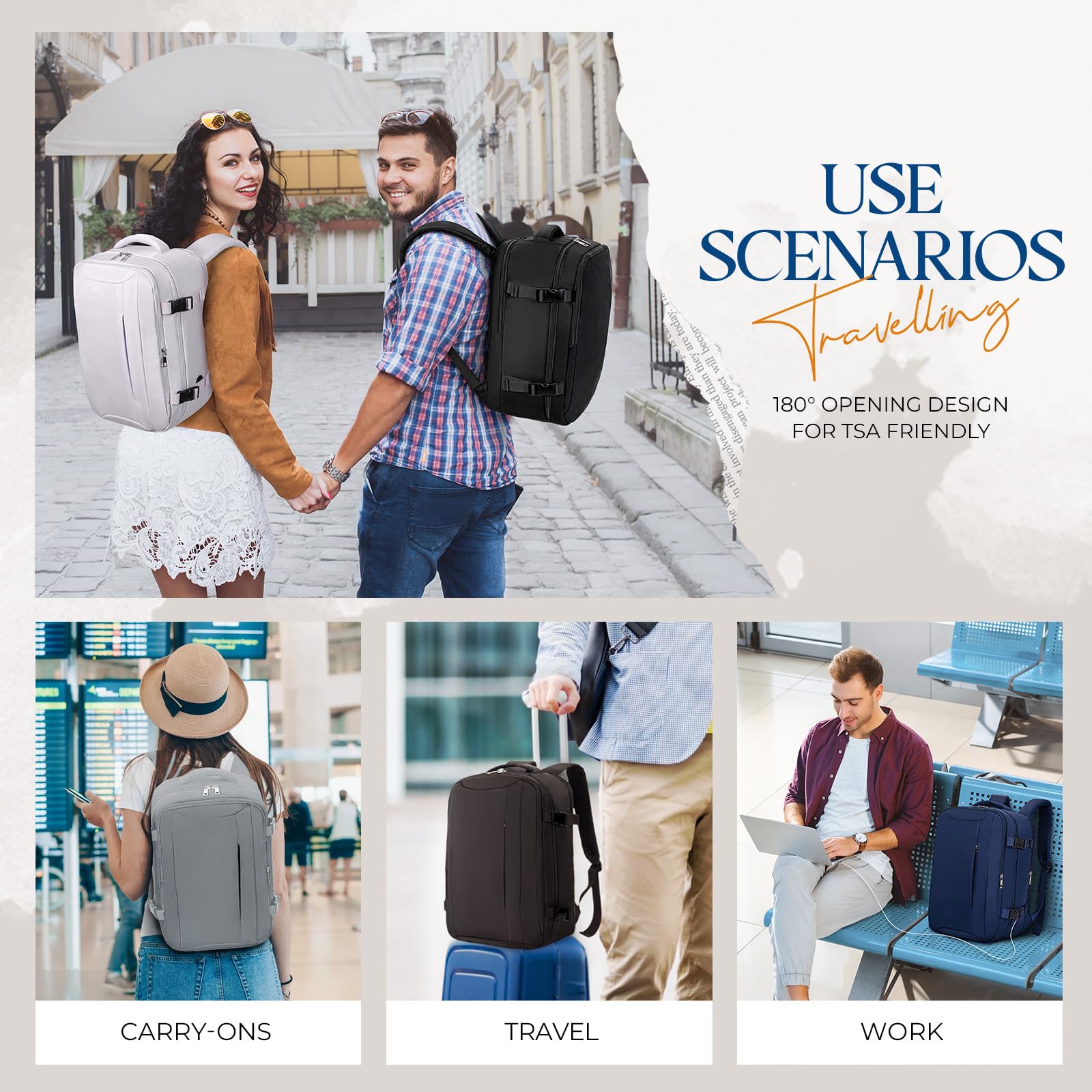 for Ryanair Cabin Bags 40x20x25 Underseat Bag,Small Travel Backpack Cabin Size Carry-ons for Women Men,Hand Luggage for Overnight,Casual Daypack with Laptop Compartment,Anti Theft Pocket