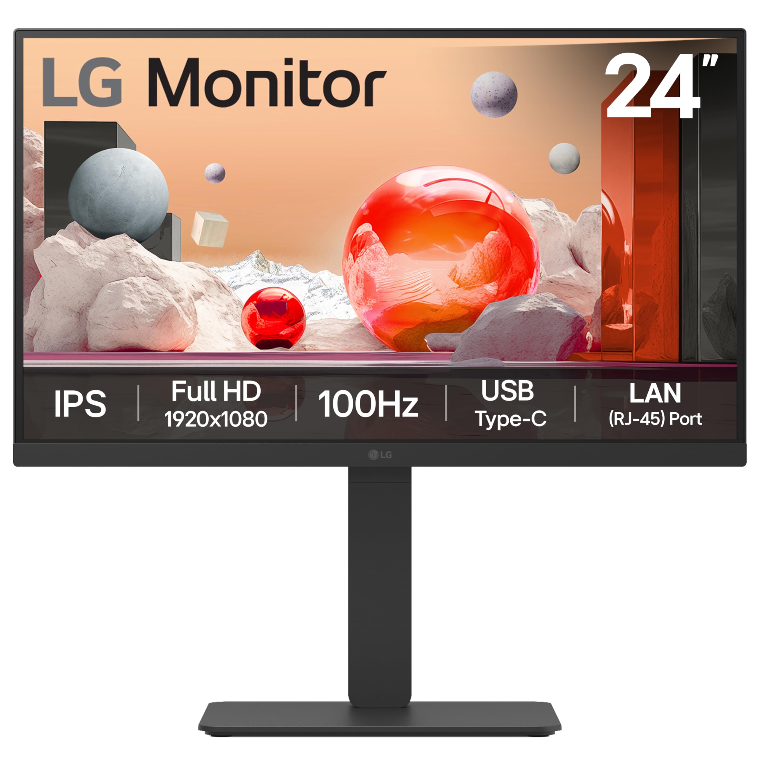 LG Electronics Monitor 27MR400-B, 27 Inch, Full HD 1080p, 100Hz, 5ms GtG, IPS Panel, AMD FreeSync, Smart Energy Saving, Anti-Glare, HDMI, Matte Black