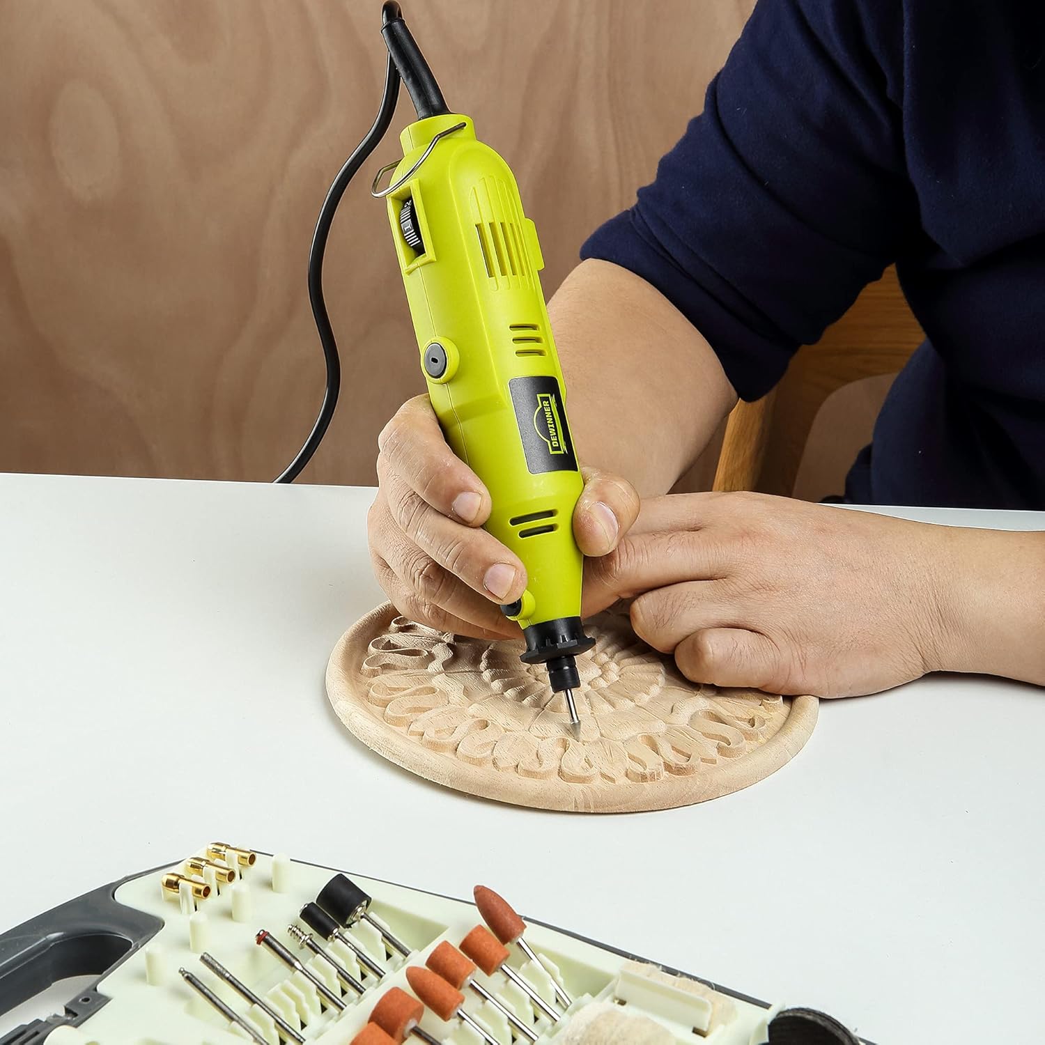 DEWINNER Rotary Multi-Tool, 135W 6 Variable Speed 8000-35000 RPM, 233 pcs Accessories Mini Tool Kit Set Case, DIY Creation for Craft Project Functional Polishing Cleaning Cutting Sanding Carving