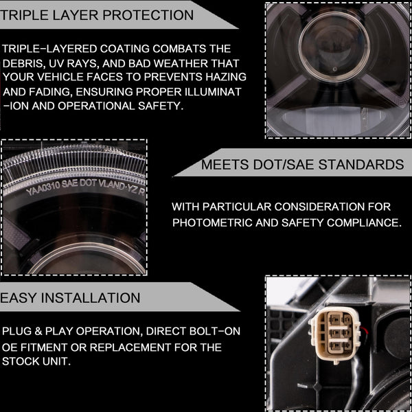 VLAND Headlights for Suzuki Jimny Sierra JB64W JB74W 2018-2021 with Welcome Blue Light