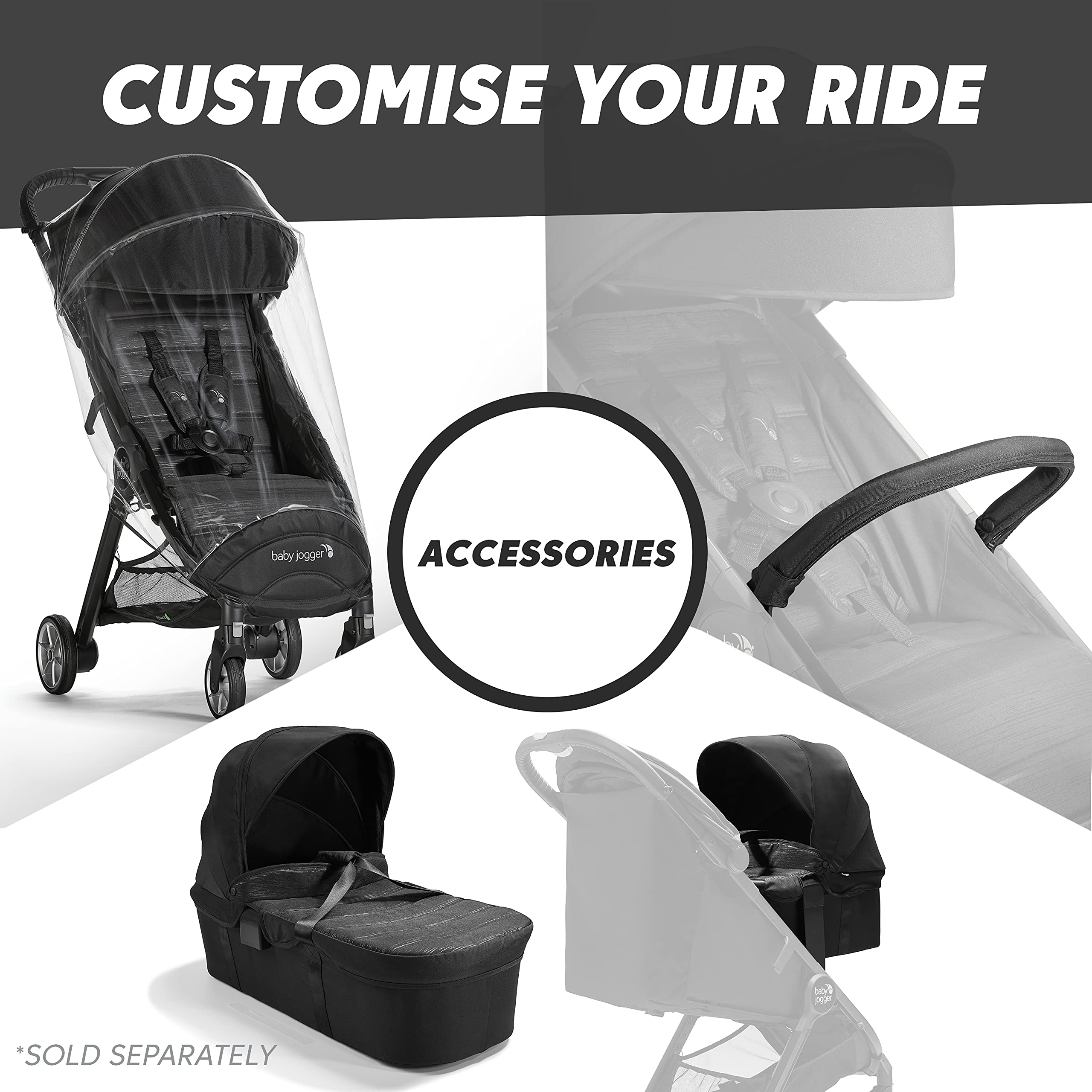 Baby Jogger City Tour 2 Travel Stroller | Ultra-Lightweight, Foldable & Compact Pushchair Buggy | Shadow Grey